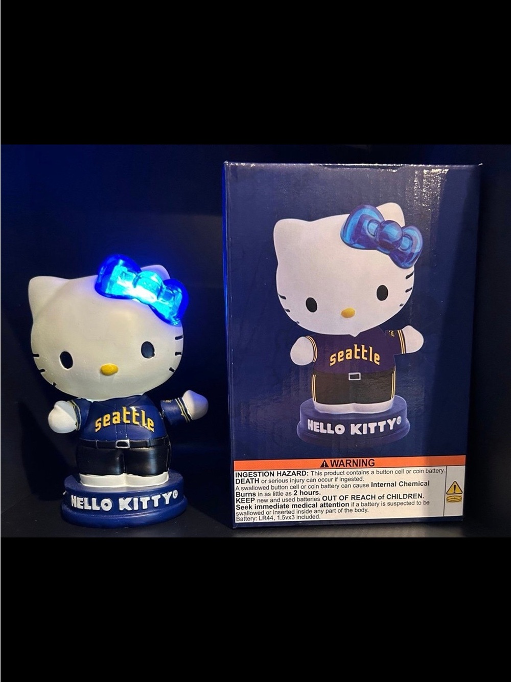 Hello Kitty Seattle Mariners LED Bobble Head